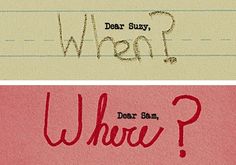 two different types of writing on paper with the words dear suy, when?