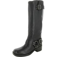 Manufacturer: Arezzo Size Origin: US Style Type: Motorcycle Boots Collection: Arezzo Closure: Material: Leather/Textile/Man Made Fabric Type: Leather Sku: BH5678901 Size: 10.  Color: Black. Automotive Apparel, Motorcycle Gear, Motorcycle Boots, Knee High, Size 7, Size 10, Boots, Leather, Fabric