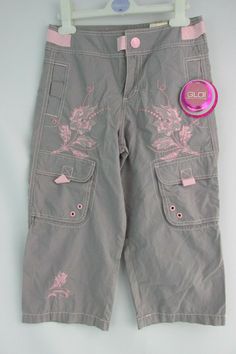 Girls Capris Up for sale is a pair of Girls Size 12 capris by Glo Jeans Pink embroidery on gray fabric 100% cotton As with all clothing, sizes vary by brand New with tags, please see photos I am happy to combine shipping on multiple wins. If you purchase more than one item, please wait for me to send an invoice with a combined shipping discount before paying. Thank you. Please  feel free to email me with any questions Check out my other items! 2000s Capris, Clothing Folds, 2000s Jeans, Easy Diy Clothes, Pink Embroidery, Cute Pants, Easy Trendy Outfits, Gray Fabric, Wait For Me