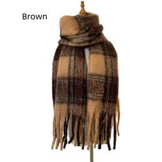 Function: keep warmColor: green, fuchsia, gray, coffee, beige, brownLength (CM):215cmFabric name: polyesterMain fabric composition: polyester (polyester fiber)Size: 215x40cm Warm Beige Scarves For Fall, Warm Beige Scarf For Fall, Warm Brown Scarf For Fall, Warm Brown Fall Scarf, Yarn Braids, Sleeveless Dresses Casual, Striped Scarf, Push Up Swimsuit, Tassel Scarf