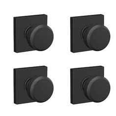 four black square knobs are shown in this image