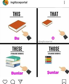 four different types of books with the words, this is an example for each book