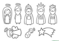 christmas nativity cut outs for kids to color