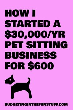 how i started a $ 30, 000 / yr pet sitting business for $ 600