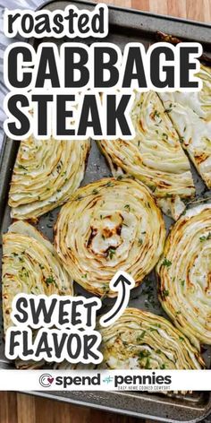 roasted cabbage steak with sweet flavor