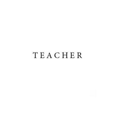 the word teacher written in black ink on a white background