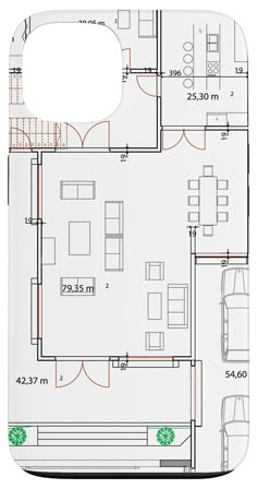 the floor plan for a house with two cars