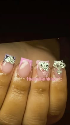 Nails Tech, Cute Short Nails, Pink Ombre Nails, Drip Nails, Cute Acrylic Nail Designs, Dope Nail Designs, Y2k Nails