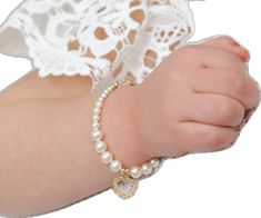 Elegant Cream Pearl Bracelet As Gift, Elegant Cream Pearl Bracelet As A Gift, Elegant Cream Pearl Bracelet Gift, Elegant White Bracelet For Birthday, Elegant White Bracelets For Birthday, Elegant Jewelry With Heart Charm For Birthdays, Elegant Wedding Charm Bracelet With Heart Charm, White Heart-shaped Bracelet With Pearl Charm, White Heart Bracelet With Pearl Charm