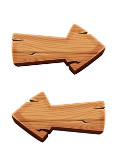 two wooden arrows pointing in opposite directions