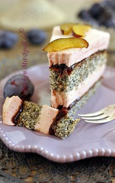 a piece of cake on a plate with a fork