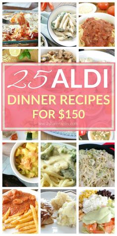 the cover of 25 aldi dinner recipes for $ 150