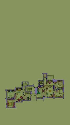 the floor plan of an apartment with multiple rooms and two separate living areas on each level