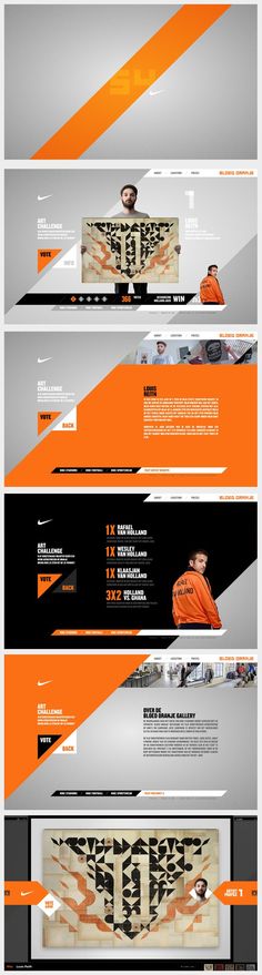 an orange and black web page with multiple lines