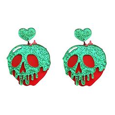 PRICES MAY VARY. TAKE A BITE: These are the perfect poison apple earrings for women, teens, and adults. Do you love Snow White? Or classic movie props? Then these earrings are perfect for you! A great affordable Snow White Halloween cosplay or Halloween Costume accessory! GREAT FOR ANY EVENT: Don’t limit these earrings just for Halloween. These are the perfect earrings for all events! Great for those movie lovers, cosplayers, or those who just love a fun affordable earring! These are great for d Snow White Witch, Snow White Poison Apple, Apple Earrings, Poison Apple, Witch Earrings, Adornos Halloween, Poison Apples, Pumpkin Earrings, Fantasias Halloween