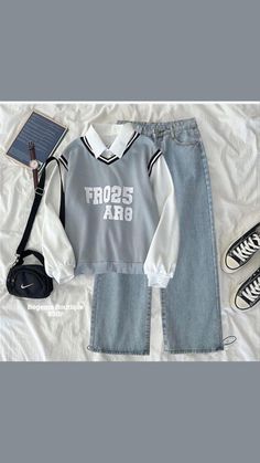 Korean Outfit Street Styles, Casual Outfits For Teens, Trendy Outfits For Teens, Quick Outfits, Easy Trendy Outfits, Simple Trendy Outfits