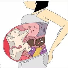 a pregnant woman holding her stomach full of food