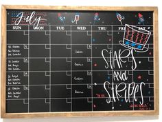 a chalk board with writing on it that says calendars and street names written in white ink