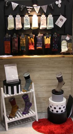 Sock Rack, Bio Skin Care, Lingerie Store Design, Socks Photography, Vendor Booth Display, Boutique Interior Design, Store Interiors, Craft Show Displays