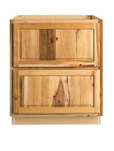 a wooden cabinet with two doors and drawers