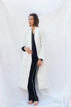 Our Unisex Sierra Robe is so soft and cozy, it will feel like you're laying underneath your favorite blanket. Made from quilted cotton-jersey, it's lightly padded for added warmth and has a relaxed shape that can be easily cinched by the detachable waist belt. Stow your mobile phone in the large front patch pocket. 100% Cotton / Poly fill Length 51" from HPS Meant for a relaxed easy fit Side seam pockets Large front pocket Cut for a relaxed fit Use the tie belt to cinch in at the waist Quilted Robe, Wardrobe Solutions, Sleepwear Robe, Bra Lingerie, Tie Belt, Waist Belt, Waist Tie, Sweater Hoodie, Patch Pocket