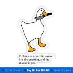 Decorate laptops, Hydro Flasks, cars and more with removable kiss-cut, vinyl decal stickers. Glossy, matte, and transparent options in various sizes. Super durable and water-resistant. Just a funny meme :) Goose With Knife, Funny Meme, Decorate Laptops, Kiss Cut, Vinyl Decal Stickers, Vinyl Decal, Funny Memes, Kiss, Water Resistant