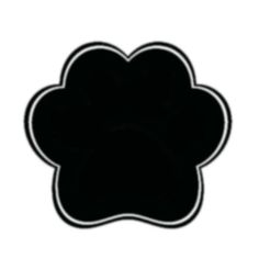 a black cloud shaped object on a white background