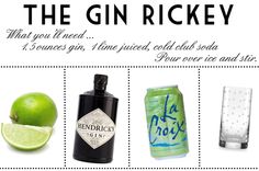 an advertisement for the gin rickey