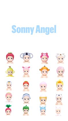 an image of many different types of dolls on a white background with the words, sony angel