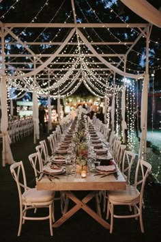 an instagram page with a table and chairs set up for a formal dinner in the evening