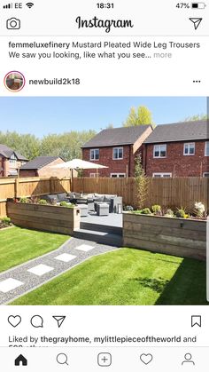 the instagram page on instagram com shows an image of a backyard with landscaping