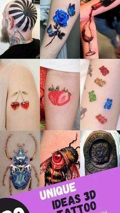 many different tattoos are shown on the arm and back of people's bodies, including one