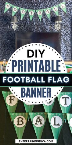 Free Printable Football Party Banner | Holidays and events Football Party Banner, Super Bowl Party Games, Football Party Appetizers, Senior Banquet, Football Cakes