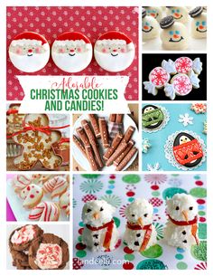 christmas cookies and candies collage with text overlay