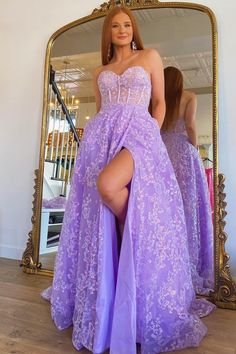 Sparkle Princess Lavender Bustier Puff Sleeve Lace Long Prom Gown – Modsele Princess Bustier, Prom Aesthetic, Sparkle Princess, Long Prom Gowns, Lace Prom Dress, Lace Corset, Prom Gown, Home Wedding, Bride Dress