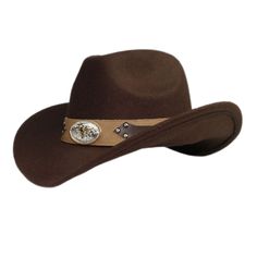 Wouldn't it be nice to enhance your style? Consider investing in this trendy cowboy hat. The solid pattern adds to its appeal. This retro cap features a wide brim for added sun protection. Designed to keep you warm, this eye-catching cap is ideal for unisex. Crafted with high-quality wool, it ensures blissful comfort. Brown Western Top Hat For Outdoor, Brown Short Brim Felt Hat For Rodeo, Brown Felt Hat With Short Brim For Rodeo, Western Style Adjustable Top Hat For Outdoors, Western Brown Top Hat For Ranch, Western Style Top Hat For Winter Outdoor, Brown Fedora For Rodeo Events, Adjustable Brown Top Hat For Ranch, Brown Western Style Top Hat For Ranch