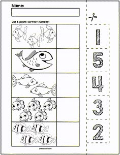 a worksheet with numbers and fish on it