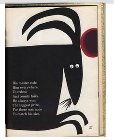 a book with an image of a black cat on it's cover and the words, his master rode him every where