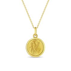 This charming children's religious medal pendant features a beautifully detailed depiction of Saint Joseph, providing a meaningful symbol of faith. The round medal pendant is crafted from hypoallergenic 14k yellow gold flashed 925 sterling silver, ensuring it is safe and comfortable for young wearers. Saint Joseph holds a significant place in the Catholic community as the foster father of Jesus Christ and the husband of the Virgin Mary. He is revered as the patron saint of fathers, workers, and Newborn Earrings, Teen Rings, Teen Ring, Teen Earrings, Teen Necklaces, Saint Necklace, Jewelry Anklets, Baby Necklace, Baby Rings