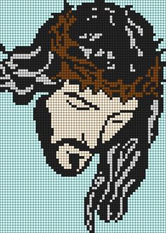 a cross - stitch pattern of a pirate's head