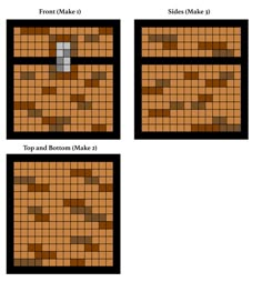 four different types of tiles in the same pattern