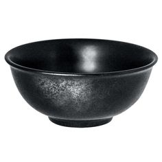 a black bowl sitting on top of a white table