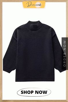 Casual Daily Solid Color O Neck Sweaters(4 Colors) Loose Clothing, Loose Outfit, Order Now, Neck Sweater, Shop Now, Solid Color, Knitting, Long Sleeve, Pattern