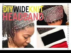 an image of a woman with dreadlocks on her head and the words diy wide knit headband