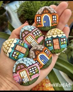 Garden Markers Rock, Acorn Painting, Garden Rock Art, Diy Rock Art, Stone Art Painting, Painted Rocks Craft, Painted Rocks Diy, Rock Painting Ideas Easy, Rock Painting Patterns