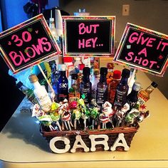 a basket filled with lots of different types of personal care products on top of a table