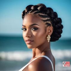 30 Top Hairstyles For Black Women (Trending For 2024) « Only Hairstyles Halo Braid Updo Wedding, Halo Braid Black Women, Halo Hairstyles For Black Women, Two Braid Styles For Black Hair, Braided Halo Braid, Bridal Braids Black Women, Elegant Braided Hairstyles Black Women, Crown Braids For Black Women, New Trending Braids Hairstyles