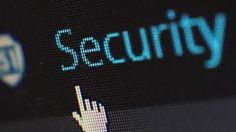 the word security is displayed on a computer screen with an arrow pointing up to it