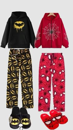 Batman Pjs, Spiderman And Batman, Hello Kitty Pjs, Pj Outfit, Spiderman Outfit, Sneakers Outfit Casual, Bestie Outfits