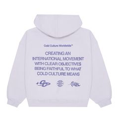 For an oversize fit choose one size above yours. Boxy fit hoodie. 100% cotton. 400 g/m² French Terry. Pale Violet solid color. Logo and graphics screen printed on the front and back. Our new Fall-Winter collection is an authentic expression of our values and goals as a brand. We invite you to join us in our vision of building a global community through our culture. Cold Culture label included. Male (191cm, 6'3"): XL - Female (171cm, 5'7"): M - National Shipping 24-48H (Spain / Portugal) - CORREO Boxy Fit Hoodie, Minimal Streetwear, Best Hoodies, Cold Culture, Pug Shirt, Spain Portugal, Streetwear Hoodie, Oversized Streetwear, Our Values